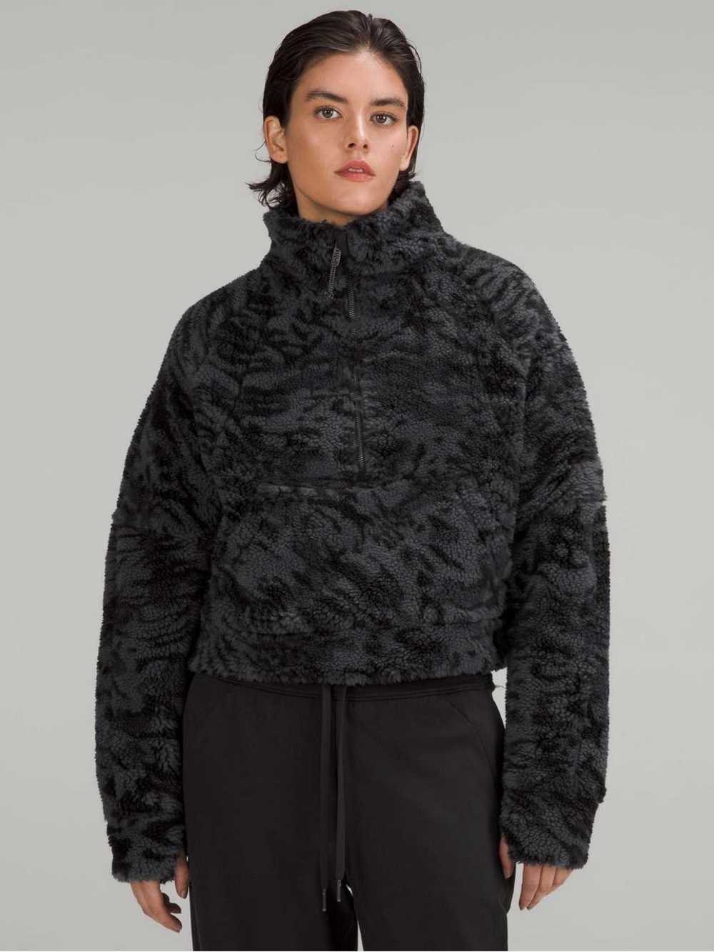Lululemon Scuba Oversized Fleece Funnel Neck Jacquard Liquidize Camo Size XS/S